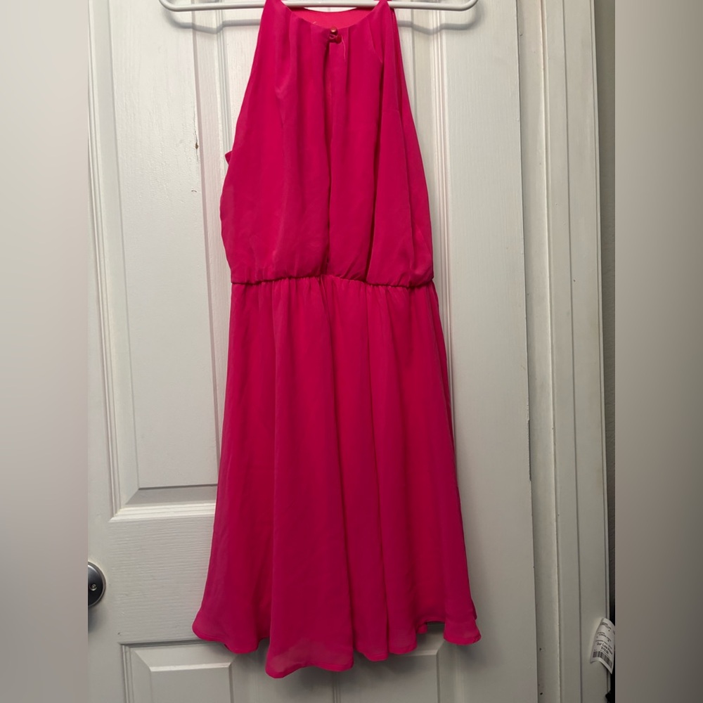 Lush Pink Halter Sundress for Cocktail Nights